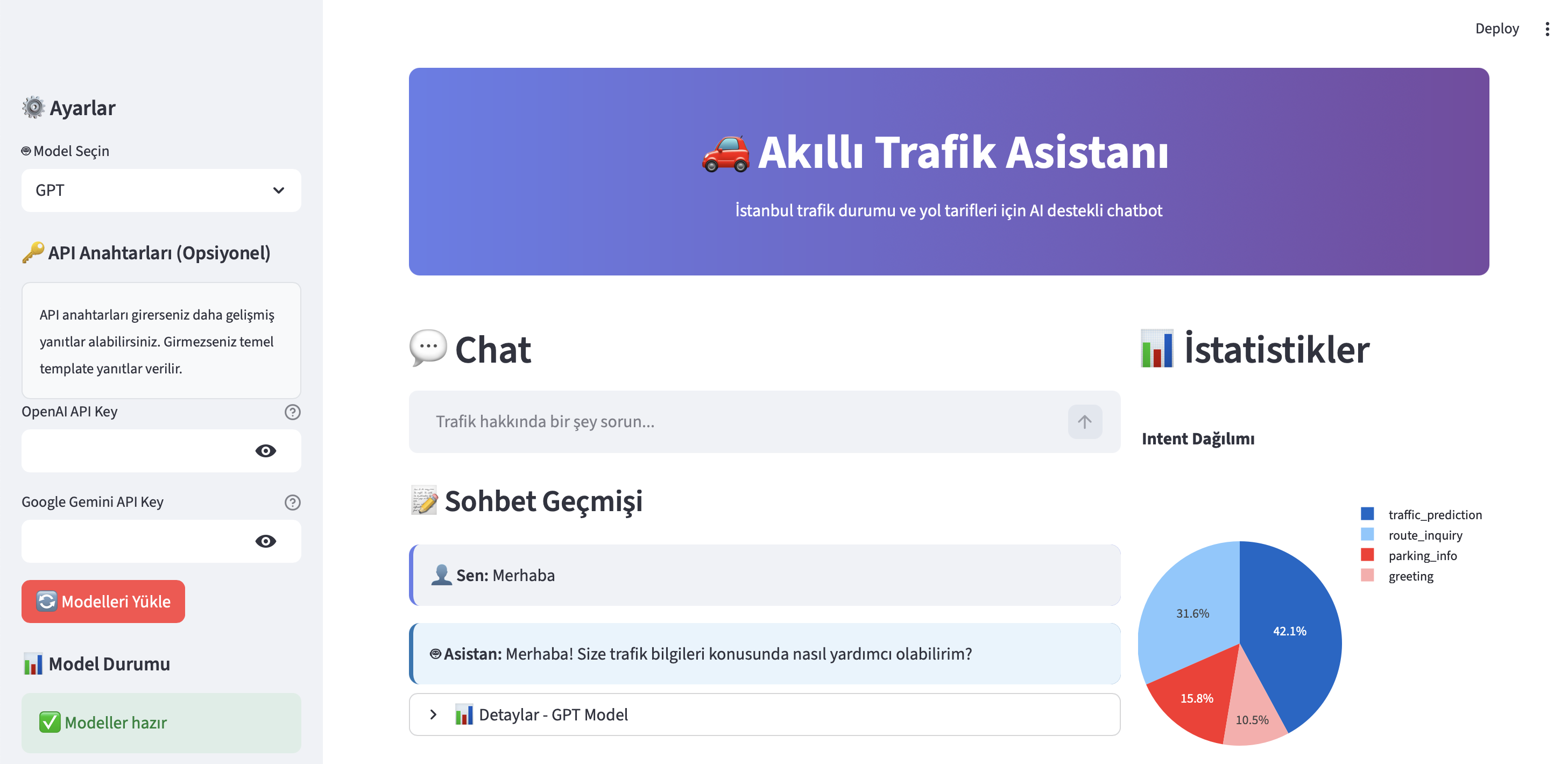 Akıllı Trafik Asistanı Chatbot
